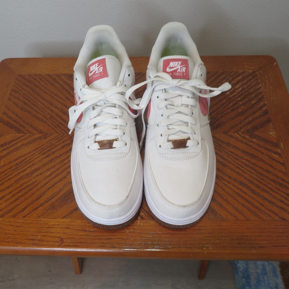 Nike Air Force 1 07 LV8 Indigo White Pink Canvas Sneakers CZ0269-101 Womens 10